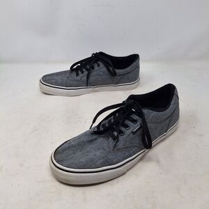 Vans Dark Grey Canvas Atwood Low Top Textile Fashion Sneakers Skater Size 9
